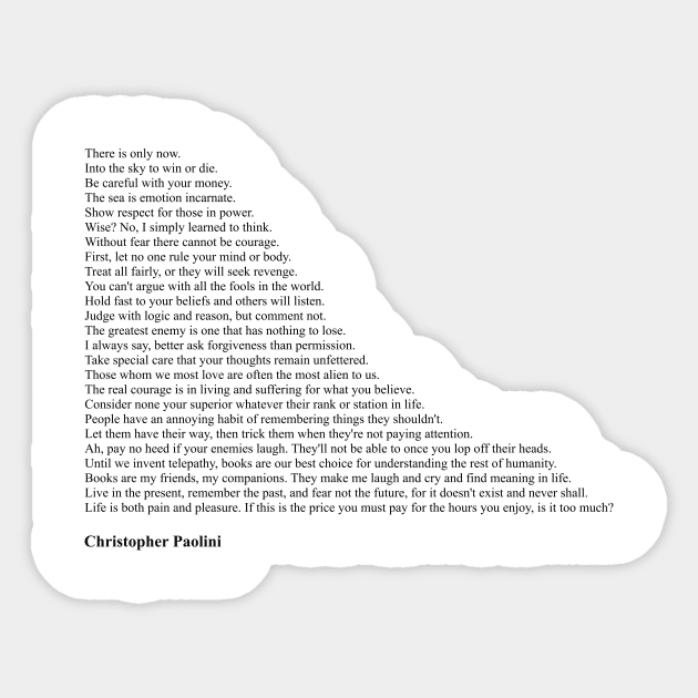 Christopher Paolini Quotes Sticker by qqqueiru